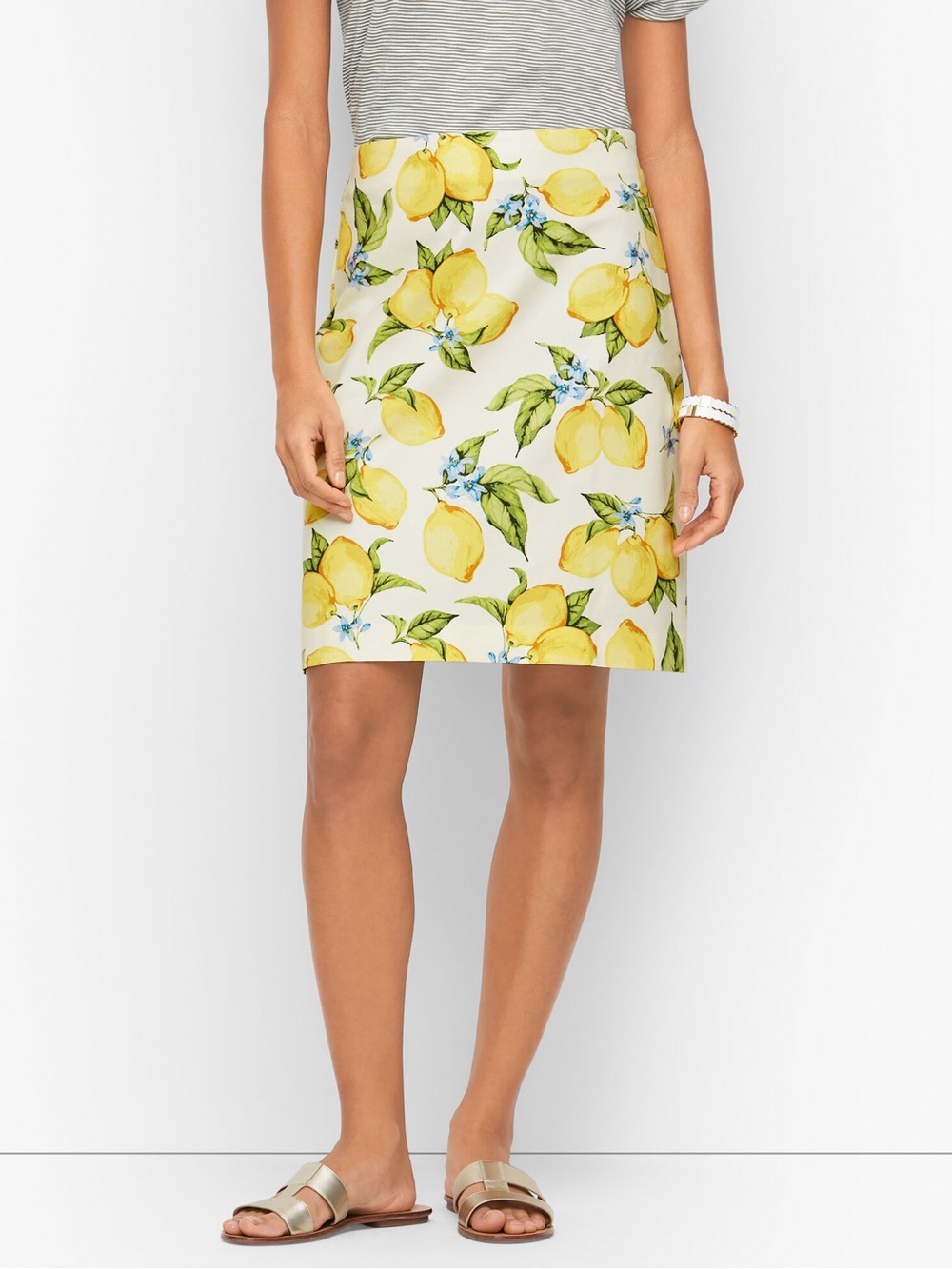 Talbots Lemon Print Skirt 🍋 | Yellow Citrus A-Line Mini Skirt | Summer Preppy